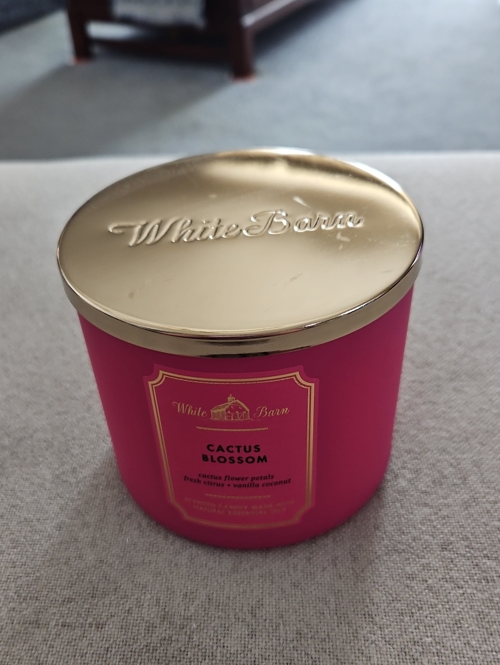 White Barn Cactus Blossom Candle - Hot Pink with Gold Lid